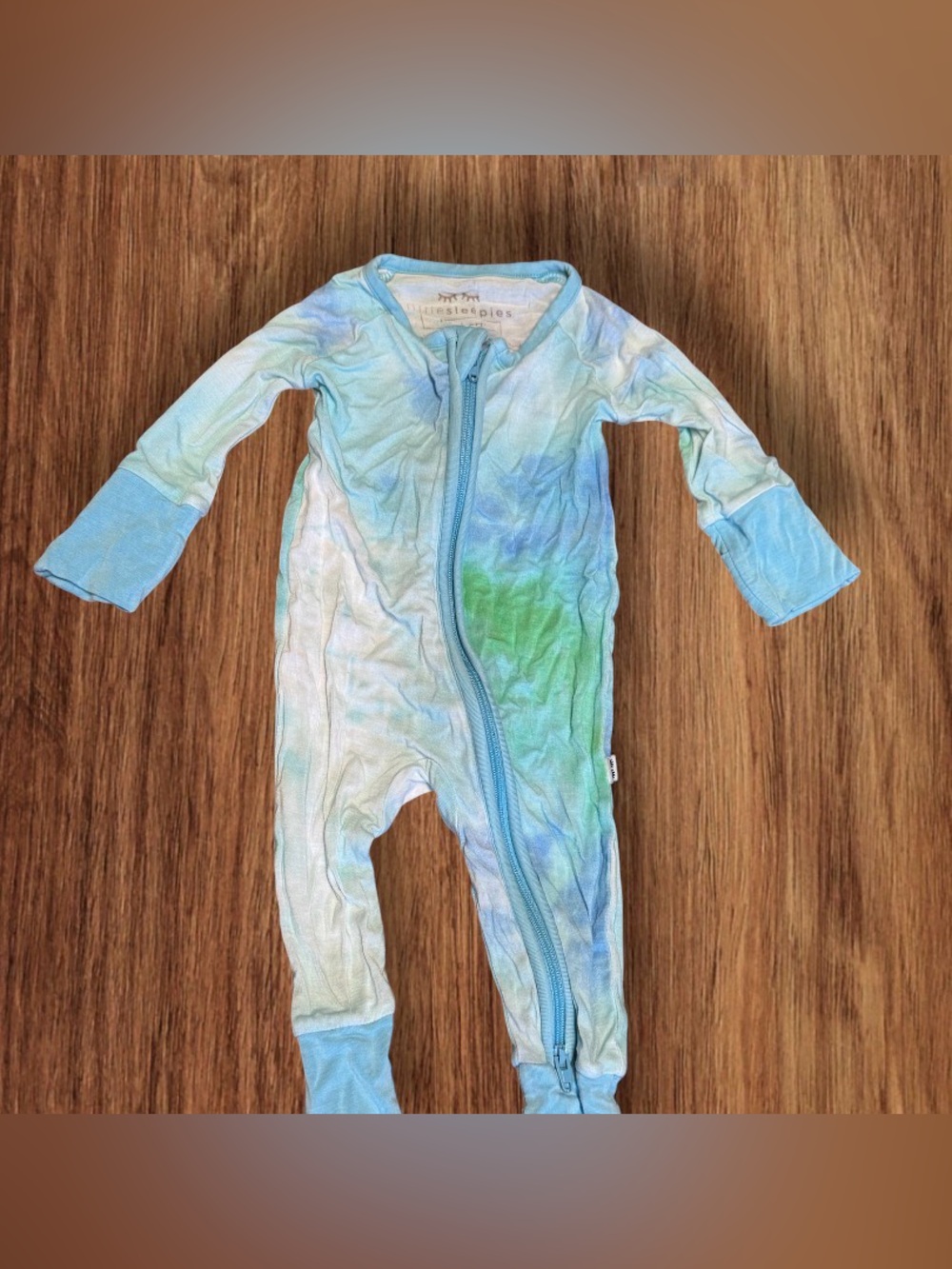Little Sleepies tie dye bamboo onesie newborn